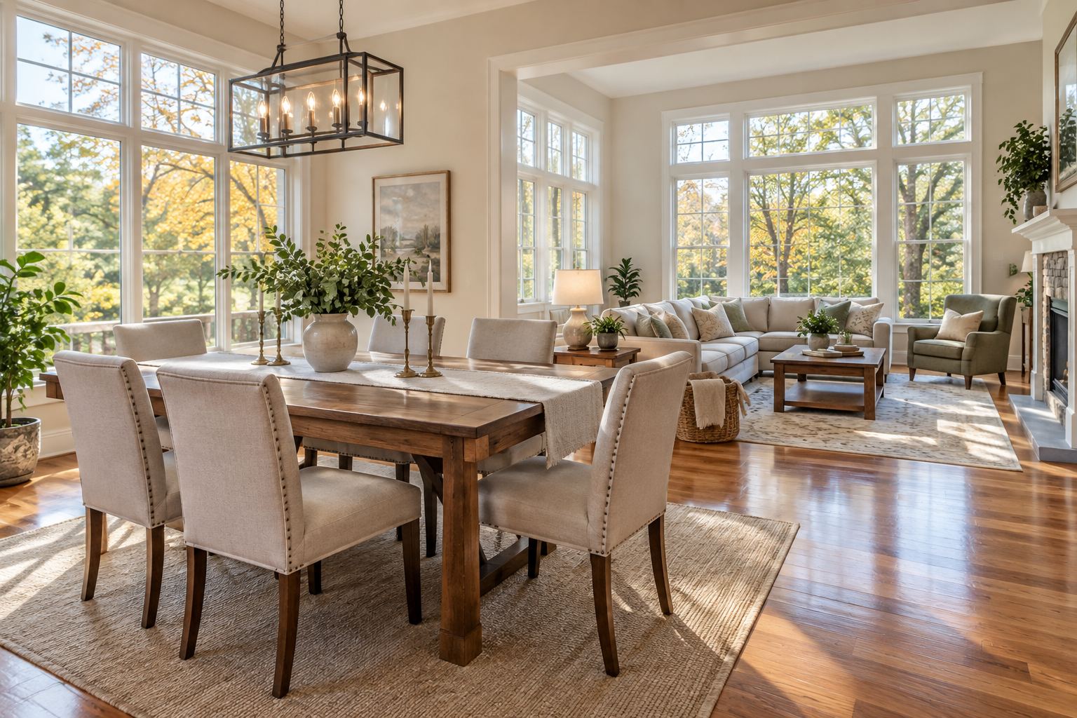 A bright Maryland living room, illustrative